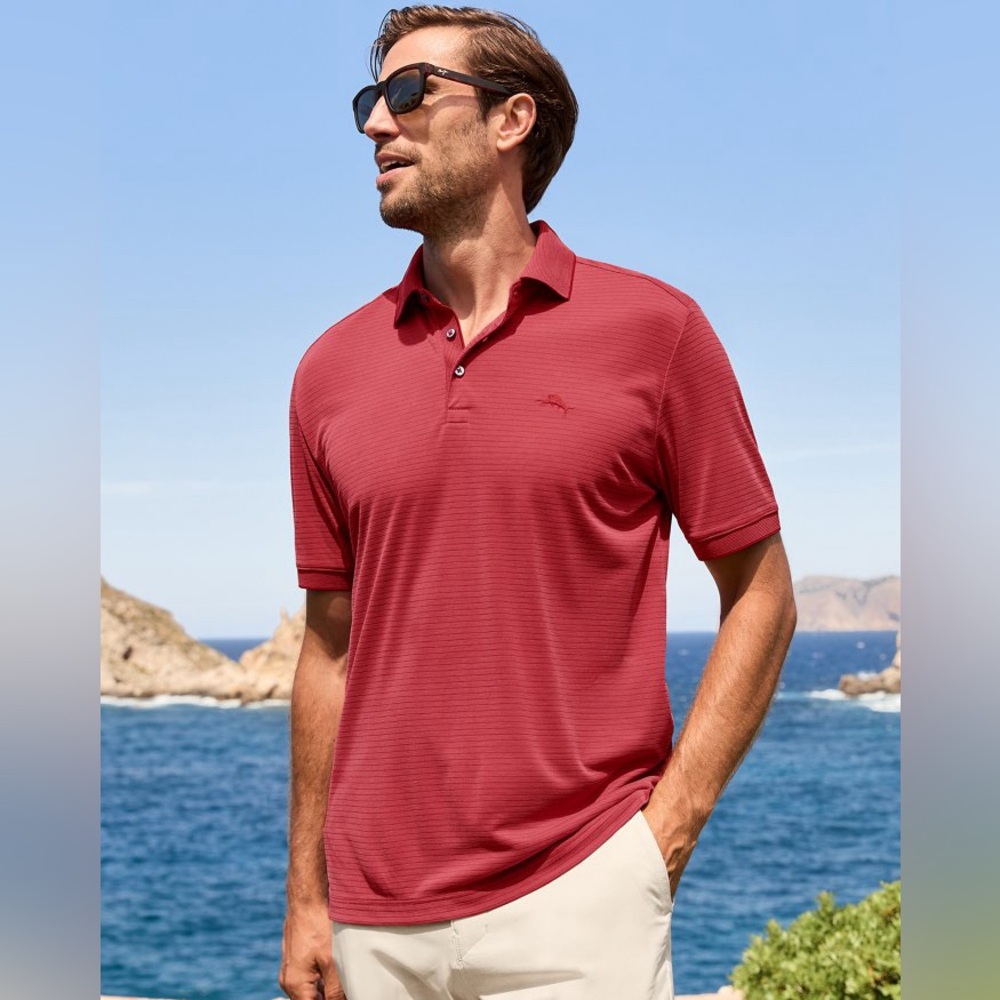 Tommy Bahama Island Zone Men's Red Polo Shirt size XL